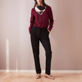 Long suit pants in heavy cotton stretch