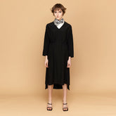Long day silk dress in Black LS VN