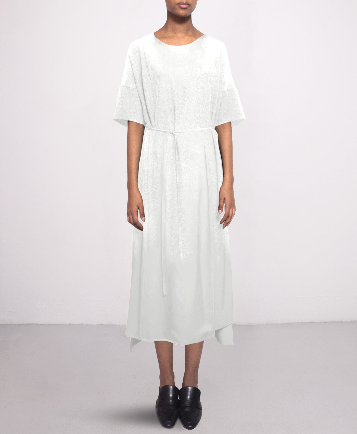 silk dress white