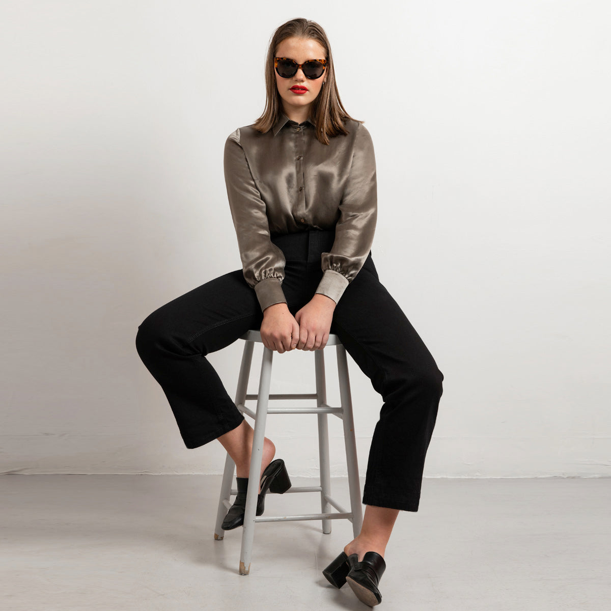 wide leg jeans black