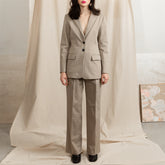 SWIPE pleated cotton stretch pants long