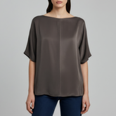 Mains Brown silk top