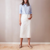 5 PKT Midi Skirt -White