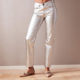 Silver metallic jeans