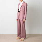 Pink wide leg long wool pants Swipe