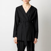Black wrap blazer/top