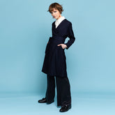 Wrap dress in navy wool