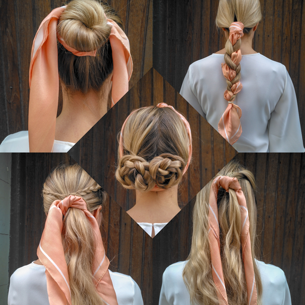 Easy hair styling ideas with a small silk scarf