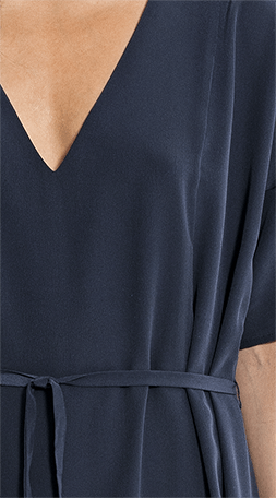 Long day silk dress in Navy blue SL VN