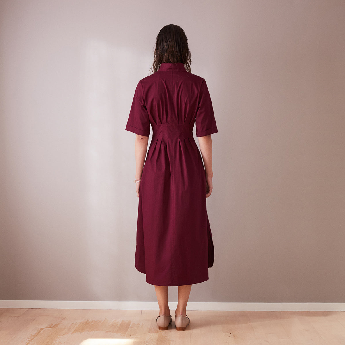 burgundy shirt dress midi Shirt Dress Midi, Burgundy