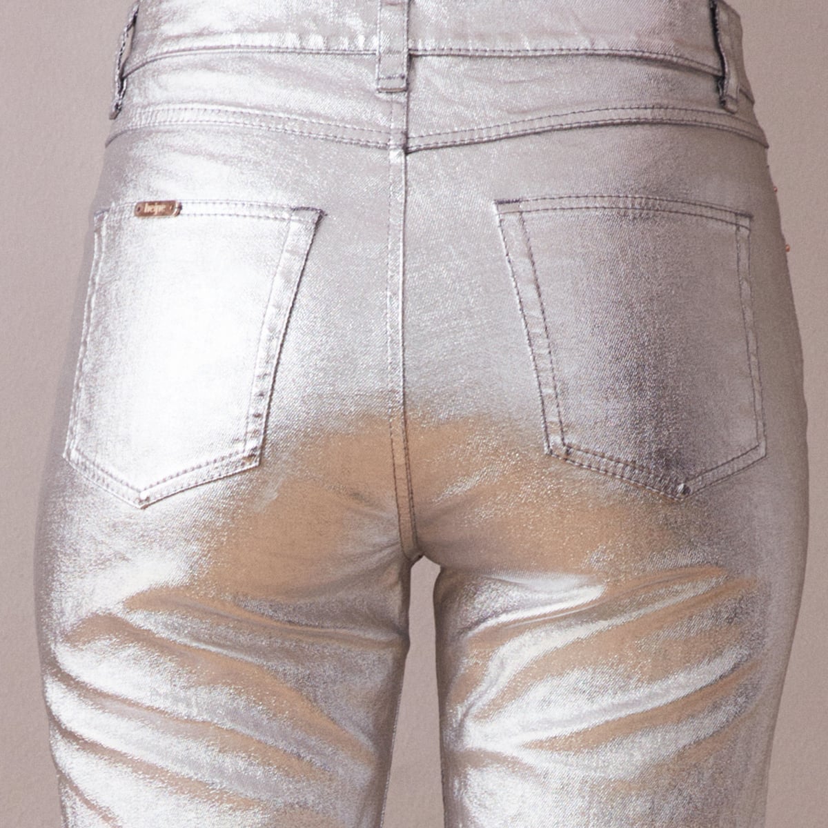 Silver metallic jeans