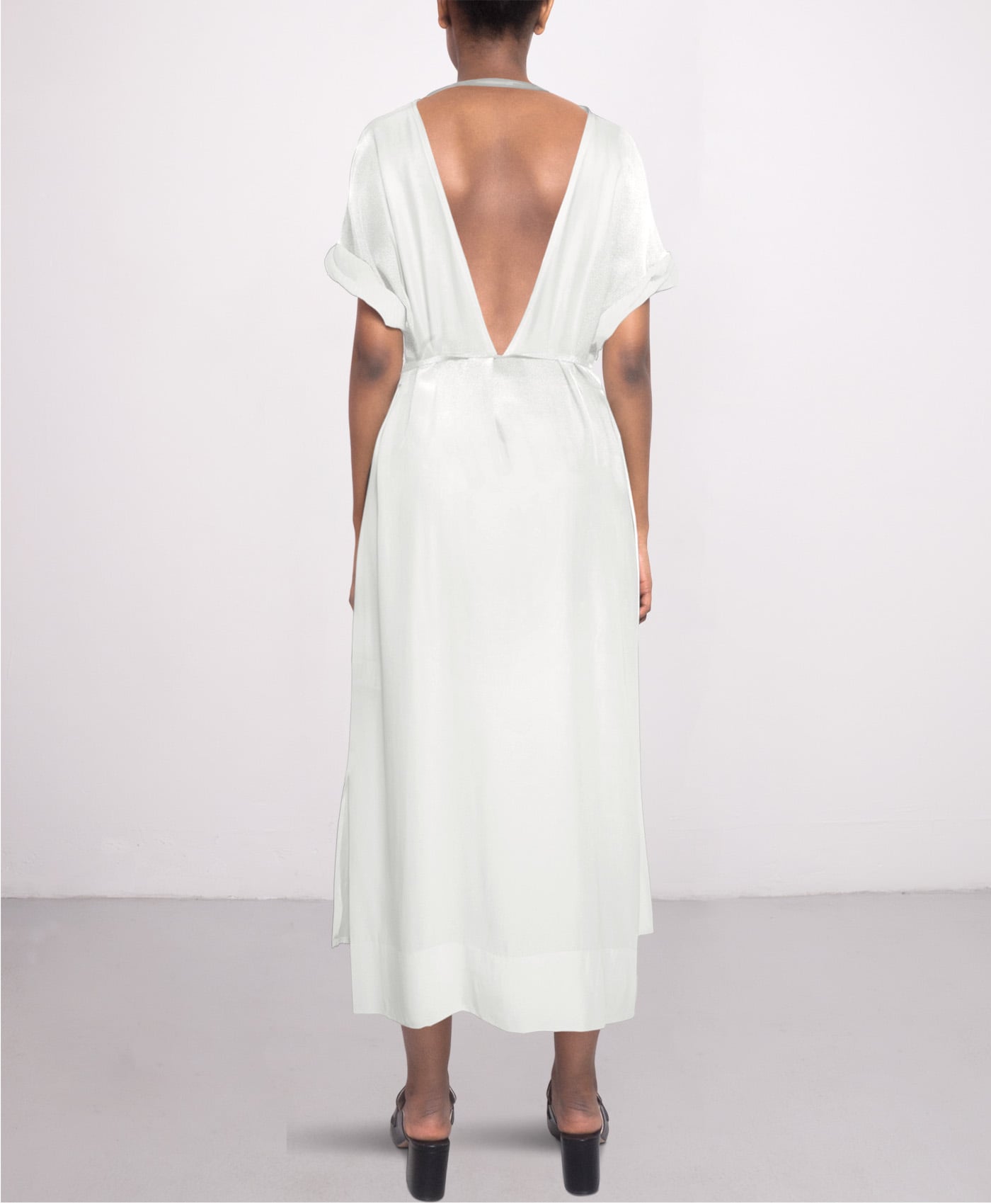 Long day silk dress in Off white SL RN