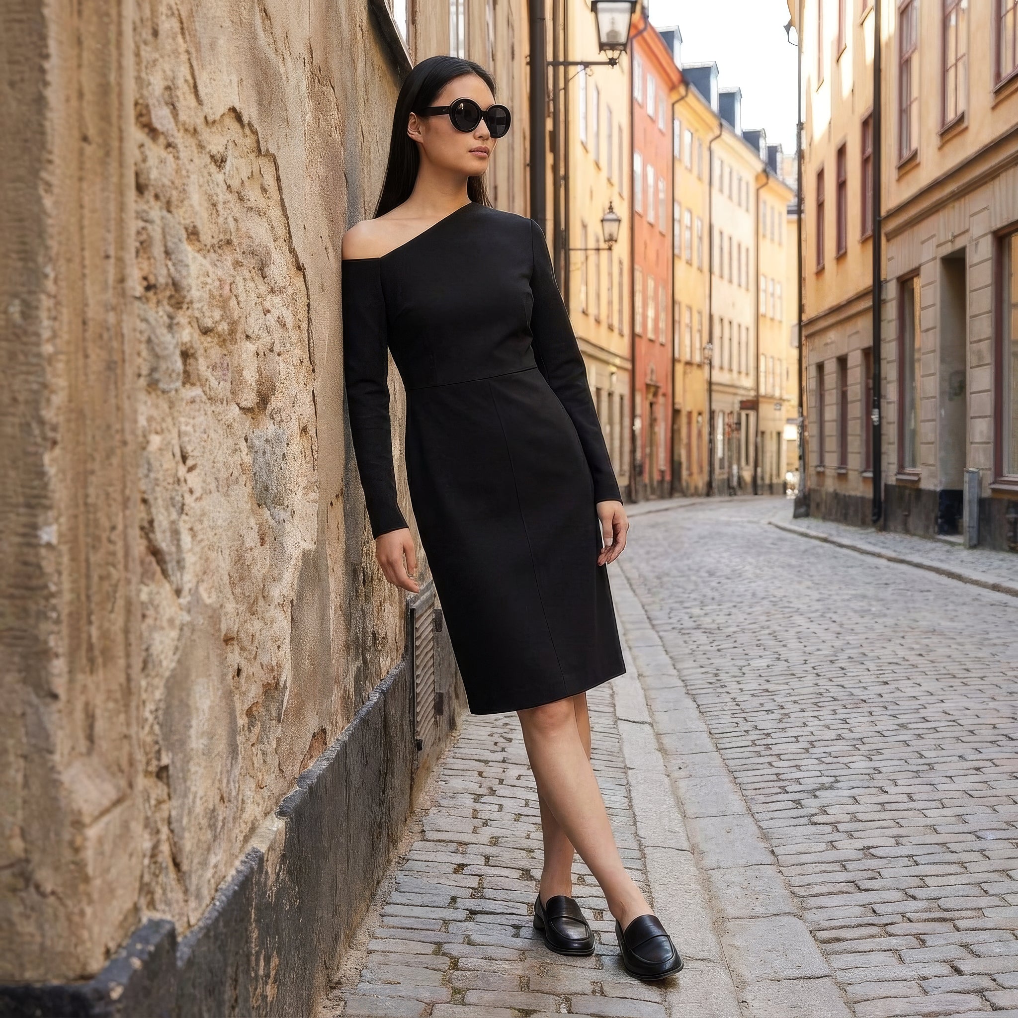 Short Claire black one shoulder dress – Studio Heijne