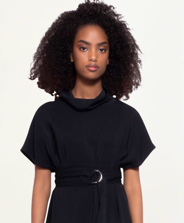 Midi-length Black Sunday Dress SS CN