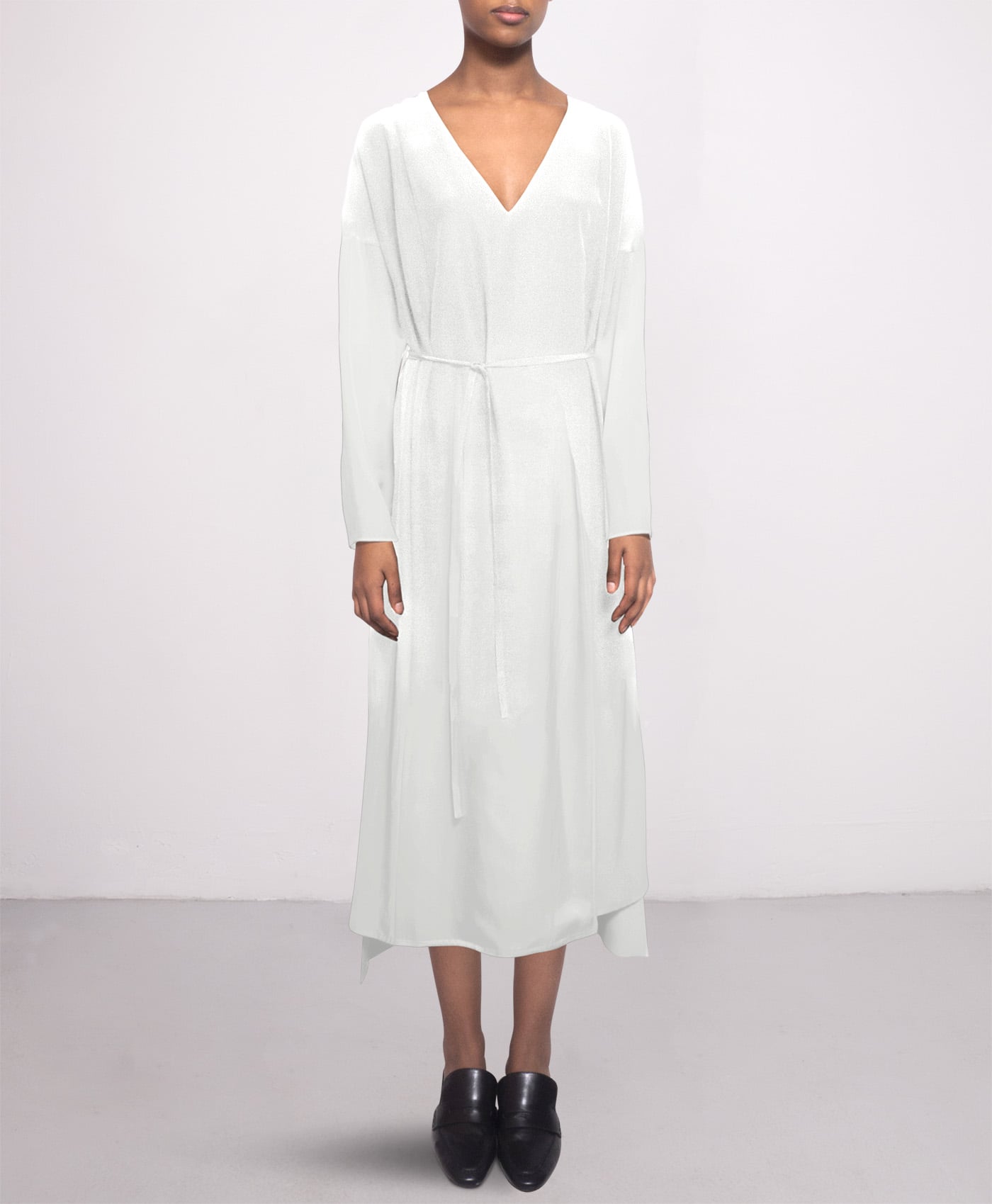 silk dress off white