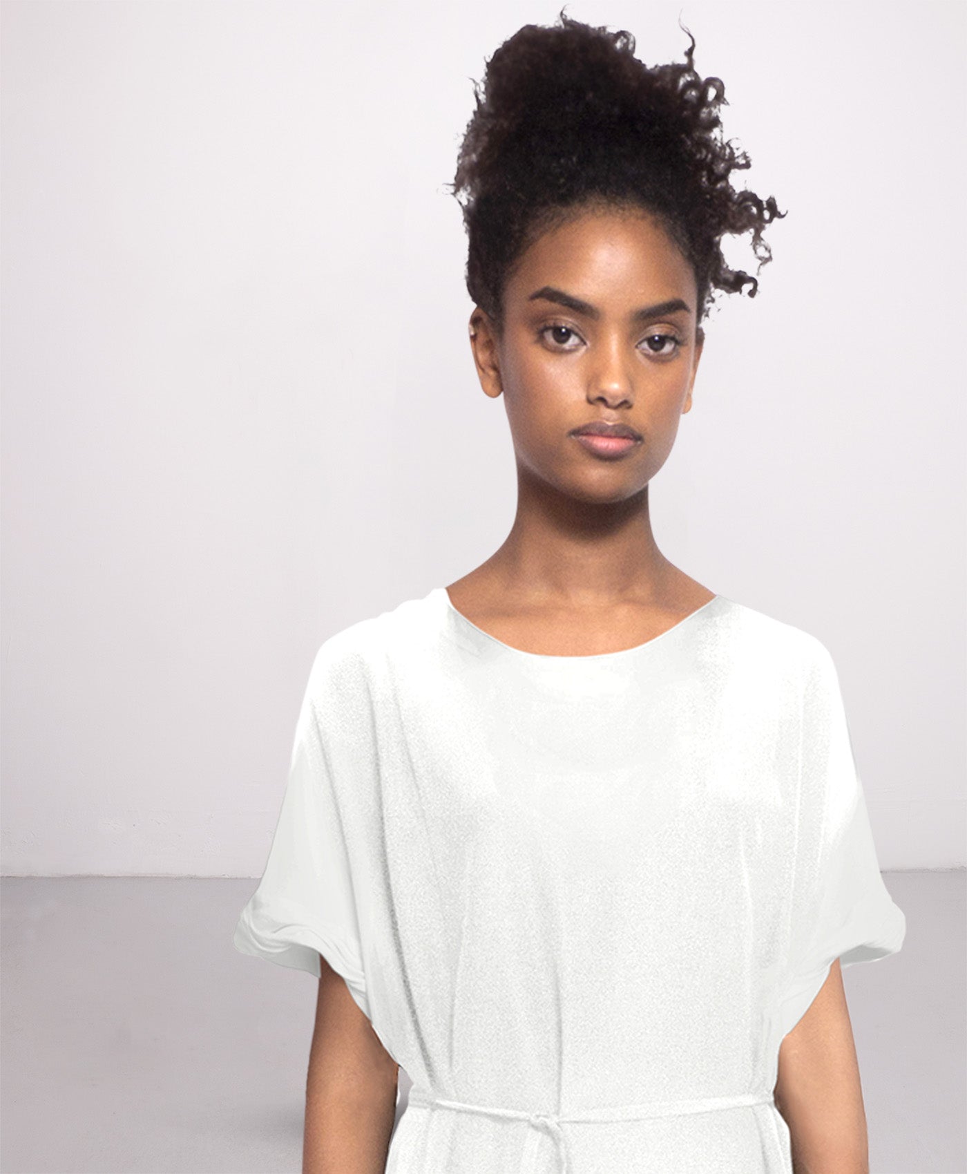 Long day silk dress in Off white SL RN