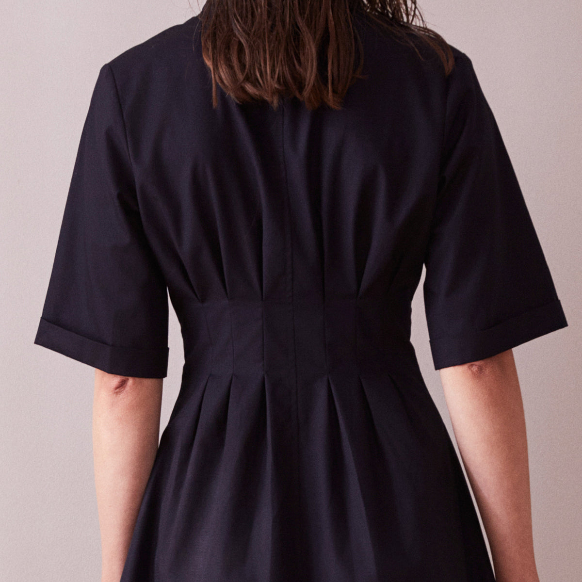 Åsa black shirt dress cotton-knee length