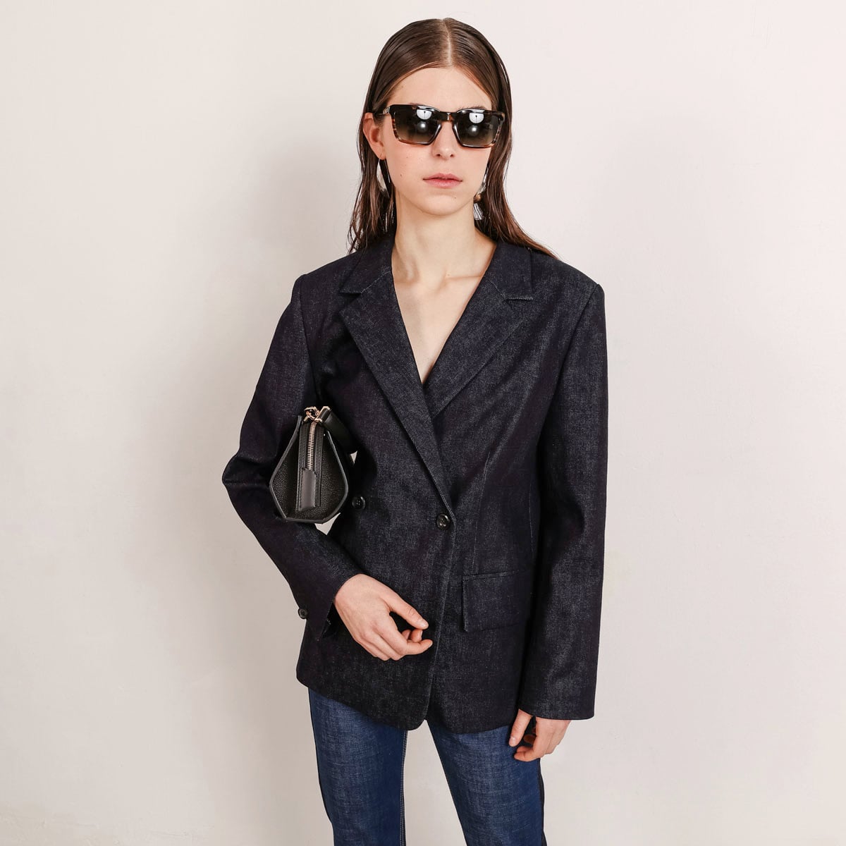 Double Breasted Blazer in Selvedge Denim