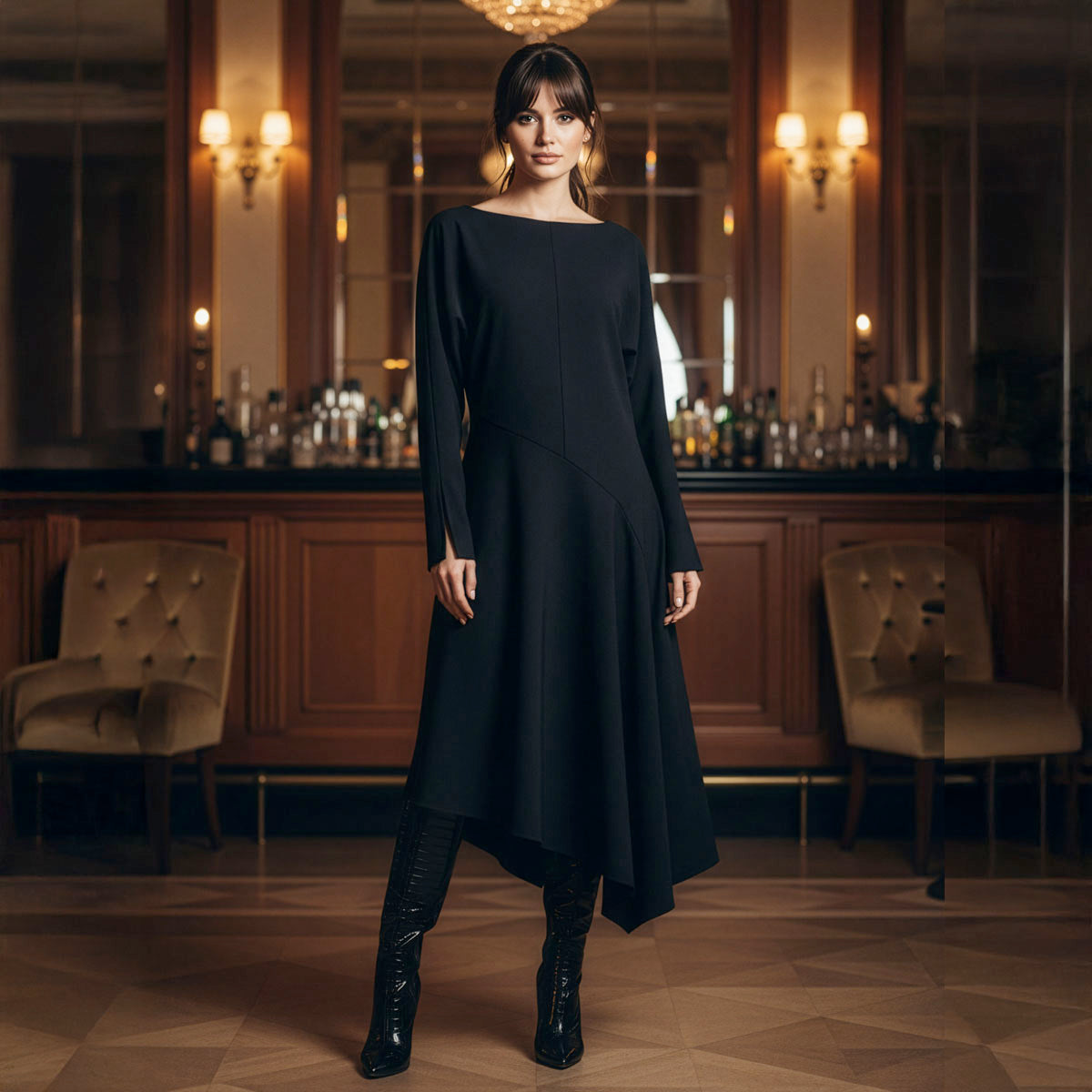 Asymmetric Drape dress