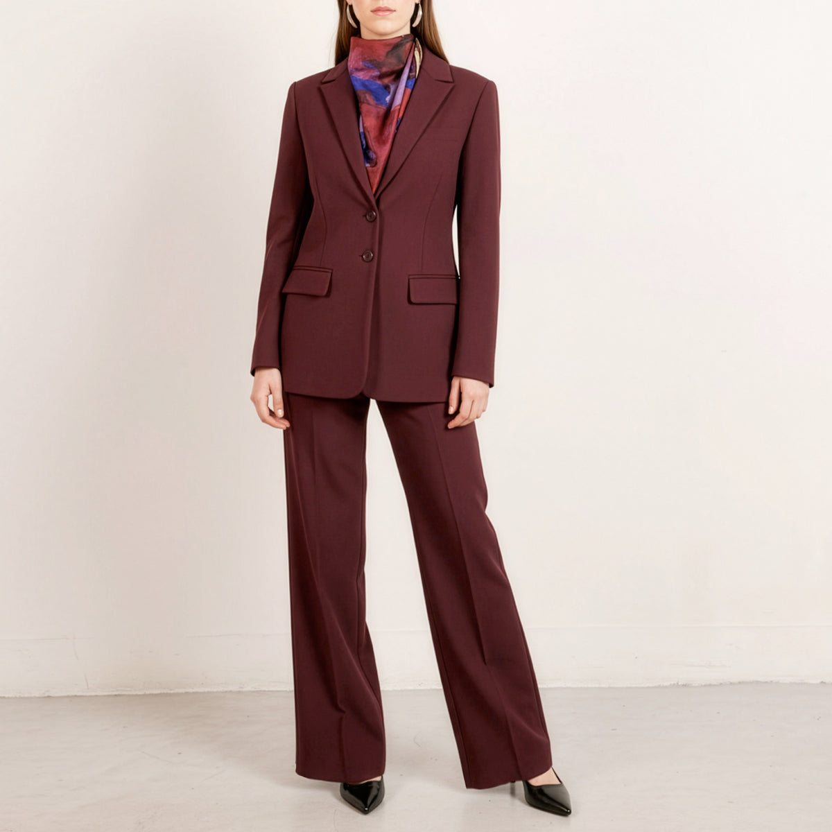 Burgundy wool blazer Grace