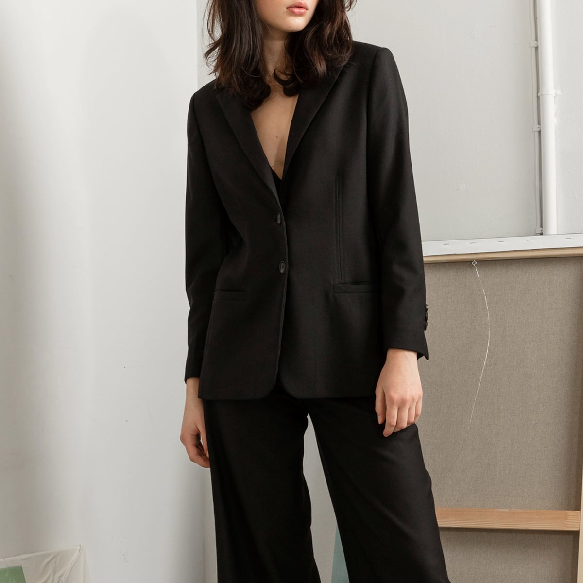 Grace wool blazer black