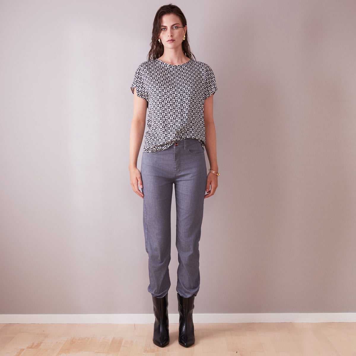 Grey Straight Leg Jeans