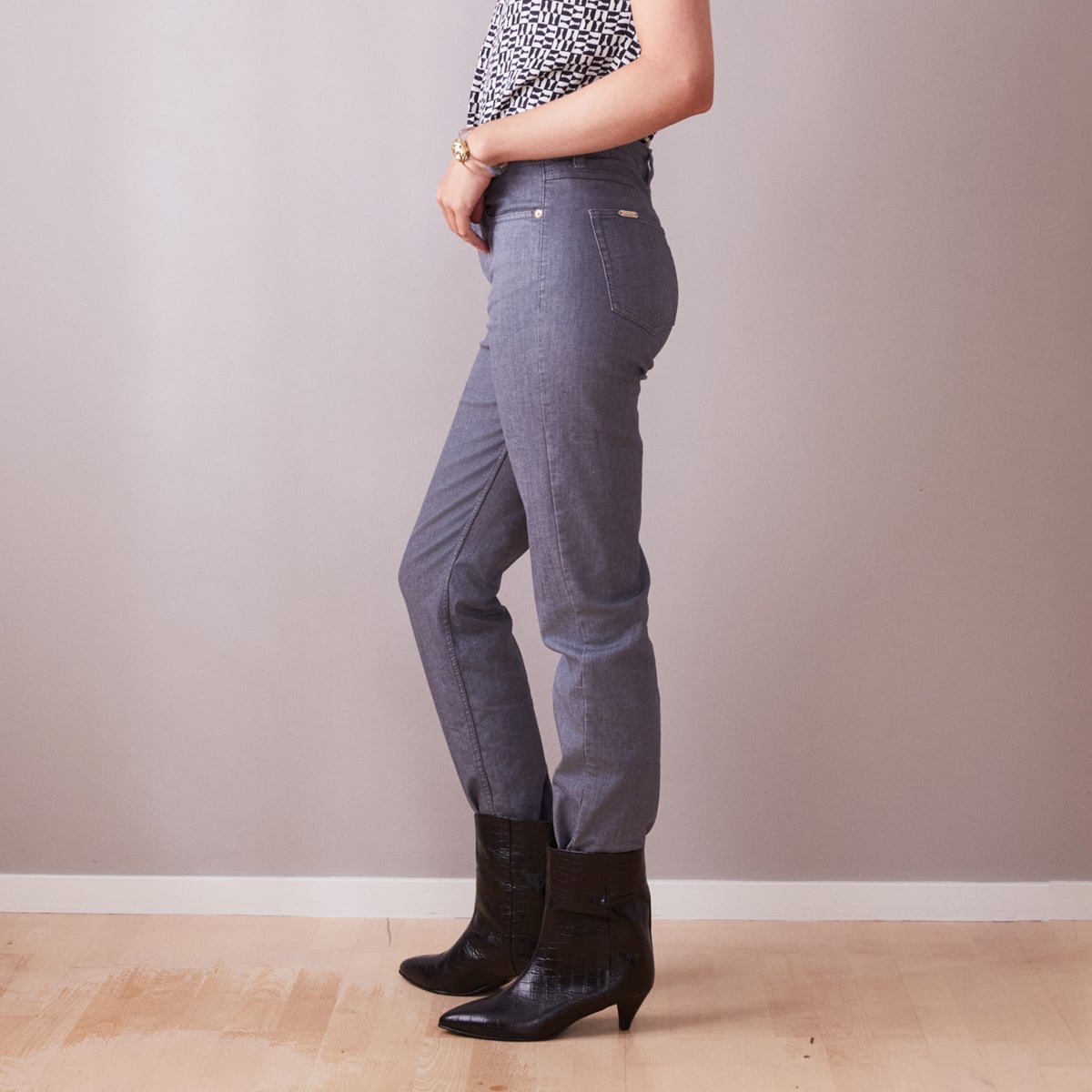 Grey Straight Leg Jeans