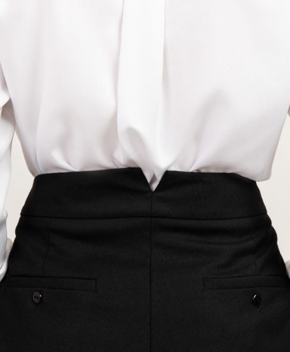 Cropped pleated wool trouser