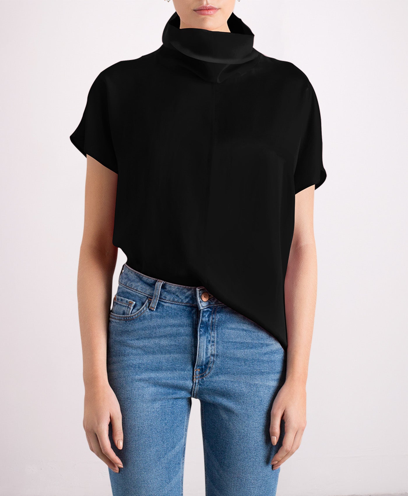 Black silk top