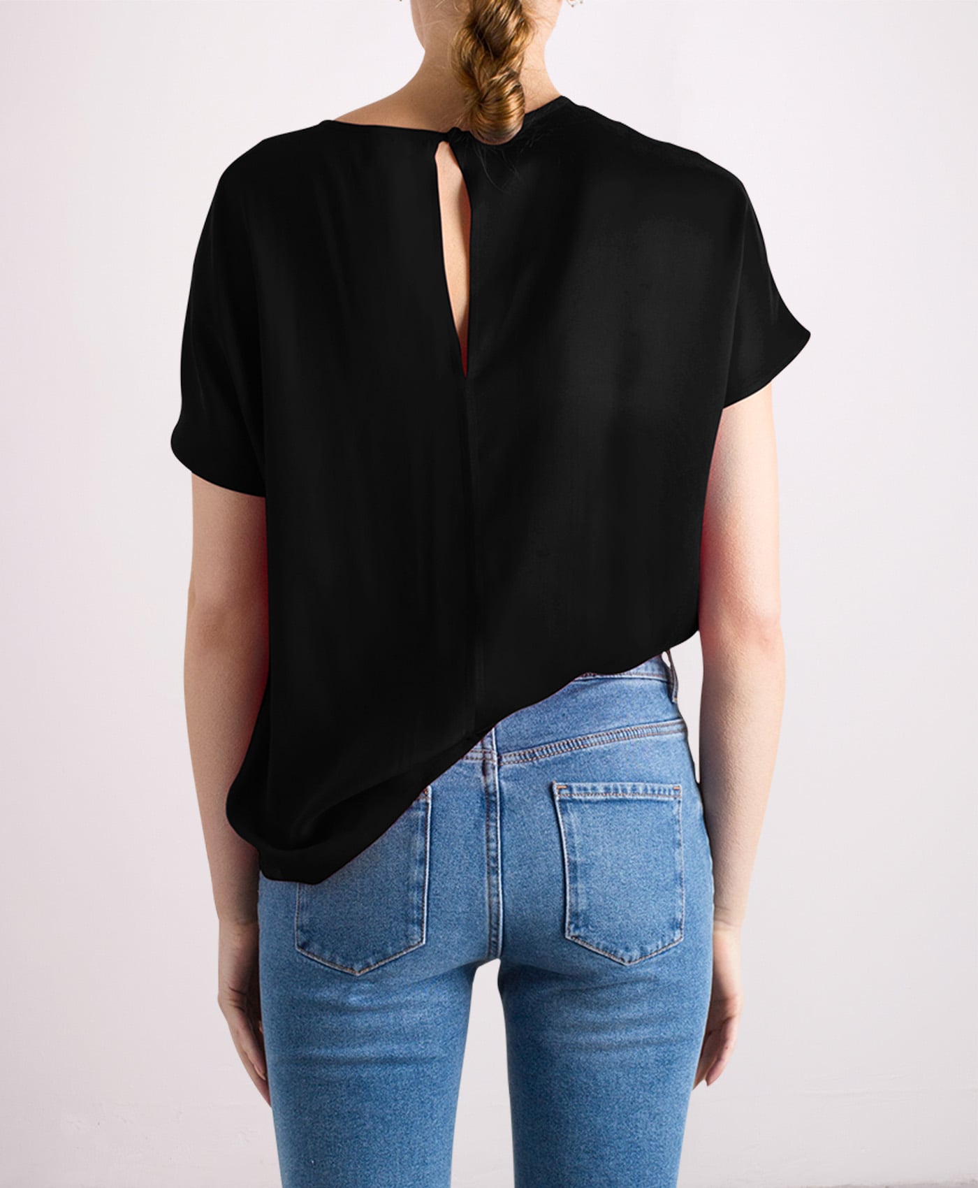 Revolution silk top in Black SS CN
