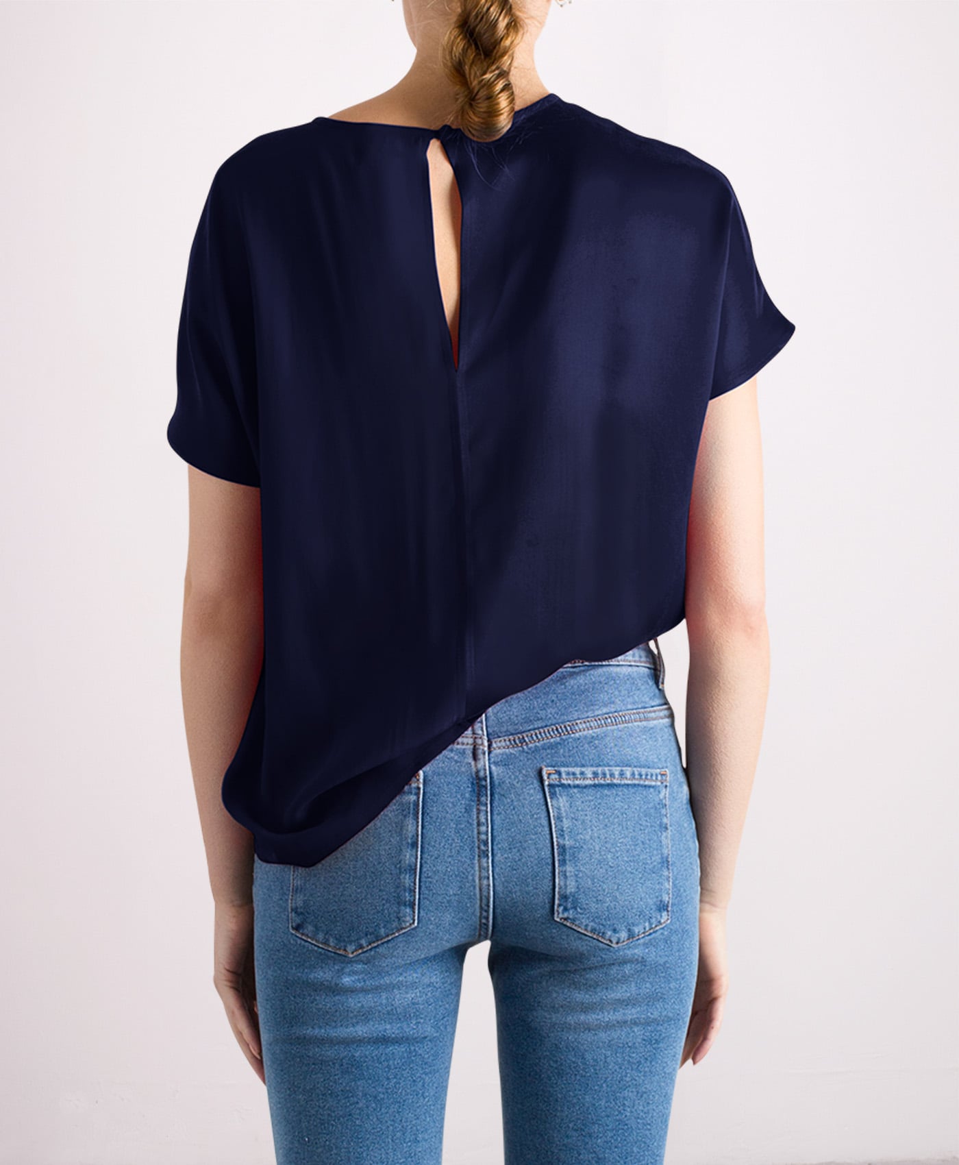 Revolution silk top in Navy blue SS RN