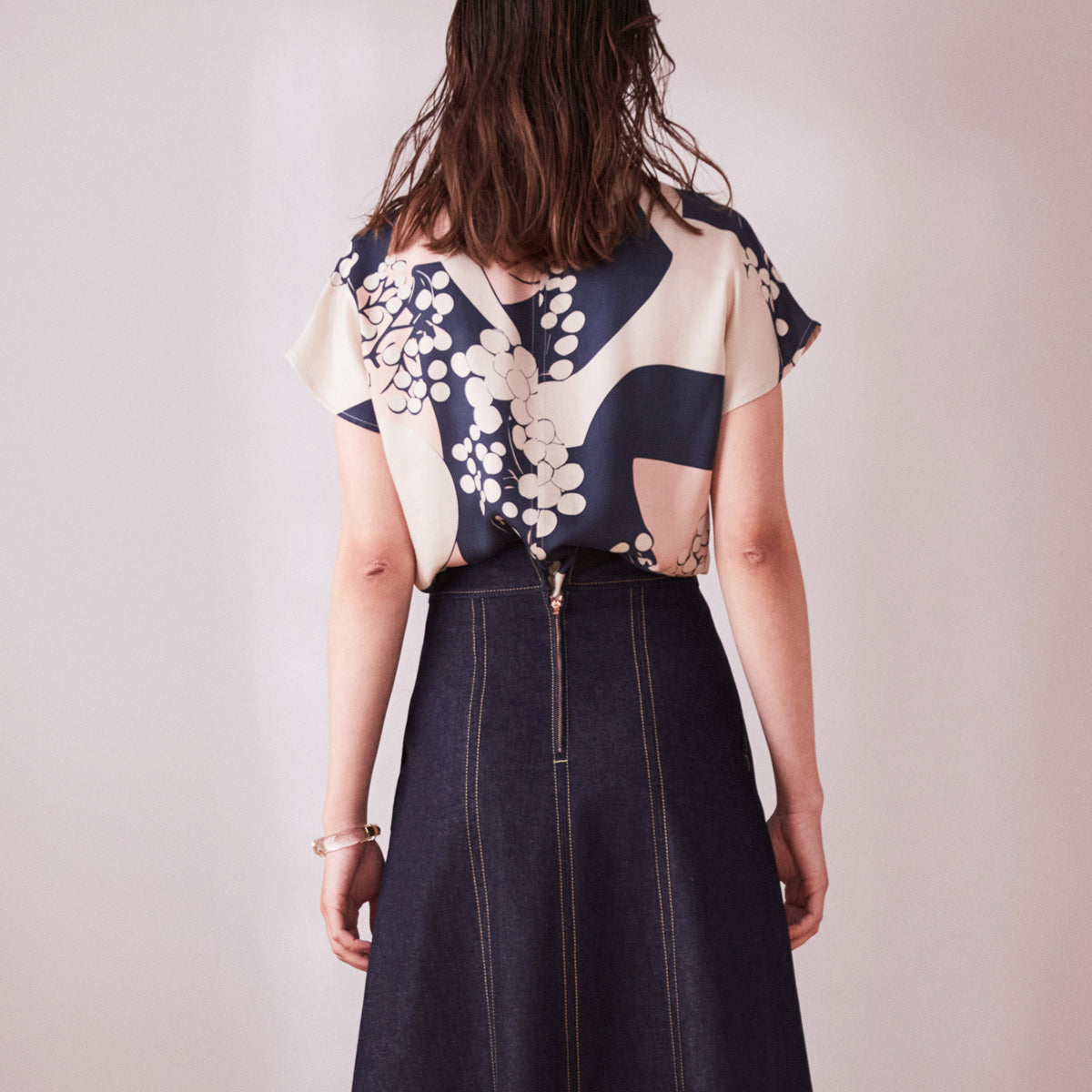 Short sleeve summer tee in Ecovero with Japan print