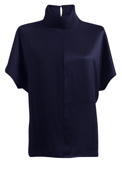 Revolution silk top in Navy blue SS CN