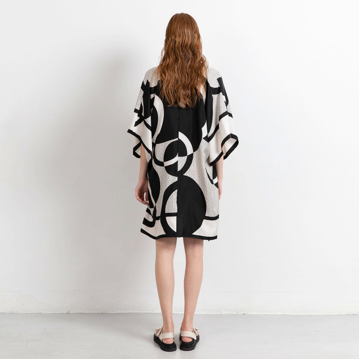 Graphic scarf print dress