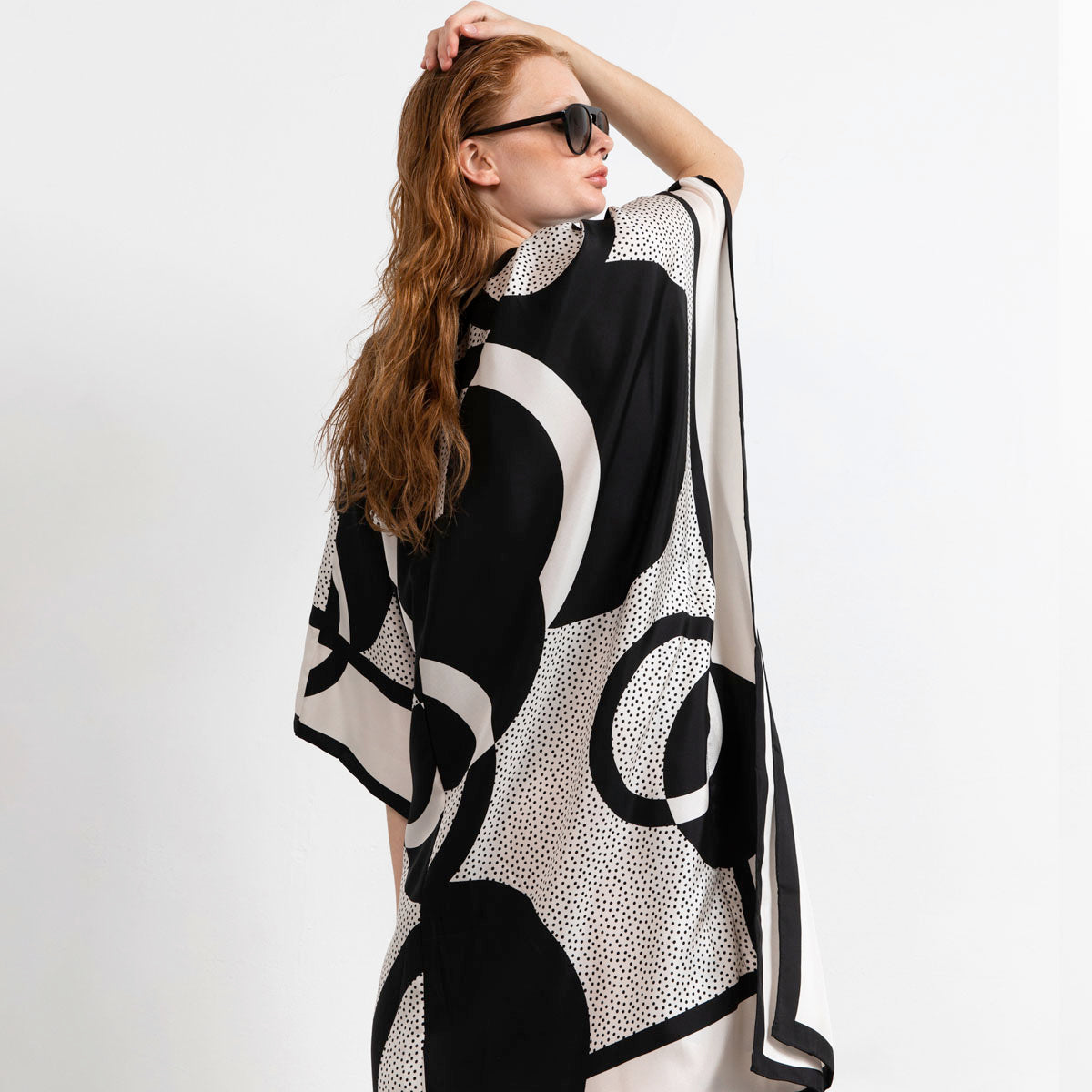 Graphic scarf print dress