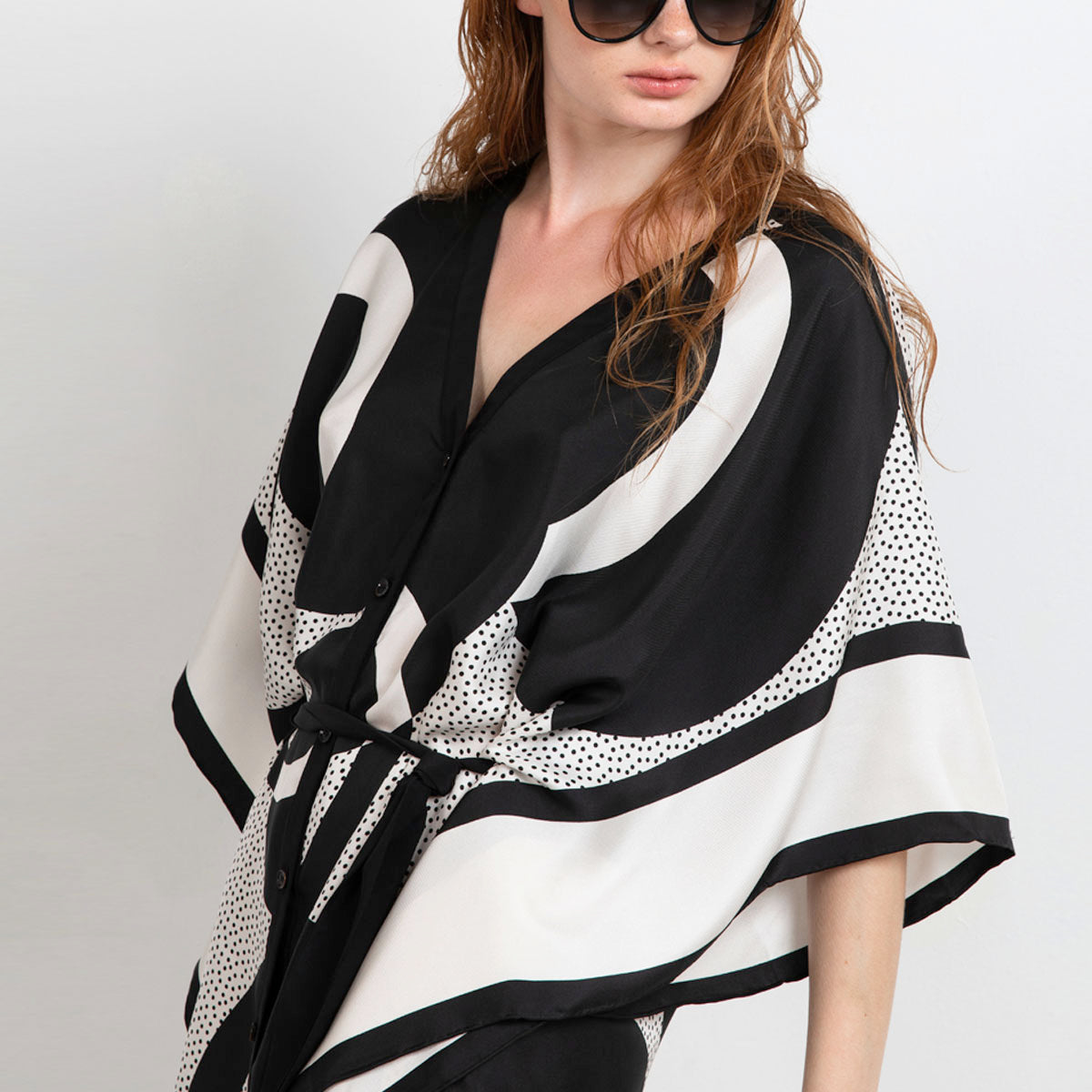 Graphic scarf print dress