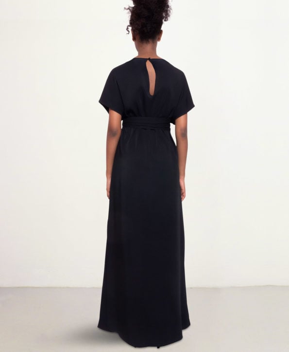 Long Black Sunday Dress SS RN