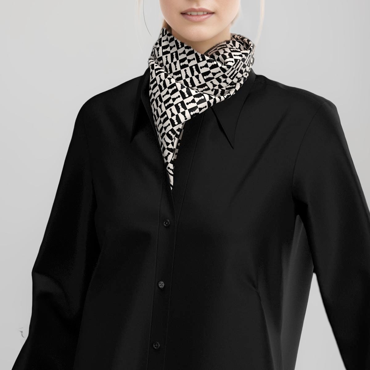Chess silk scarf