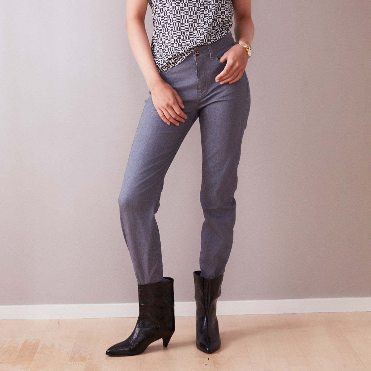 Grey Straight Leg Jeans