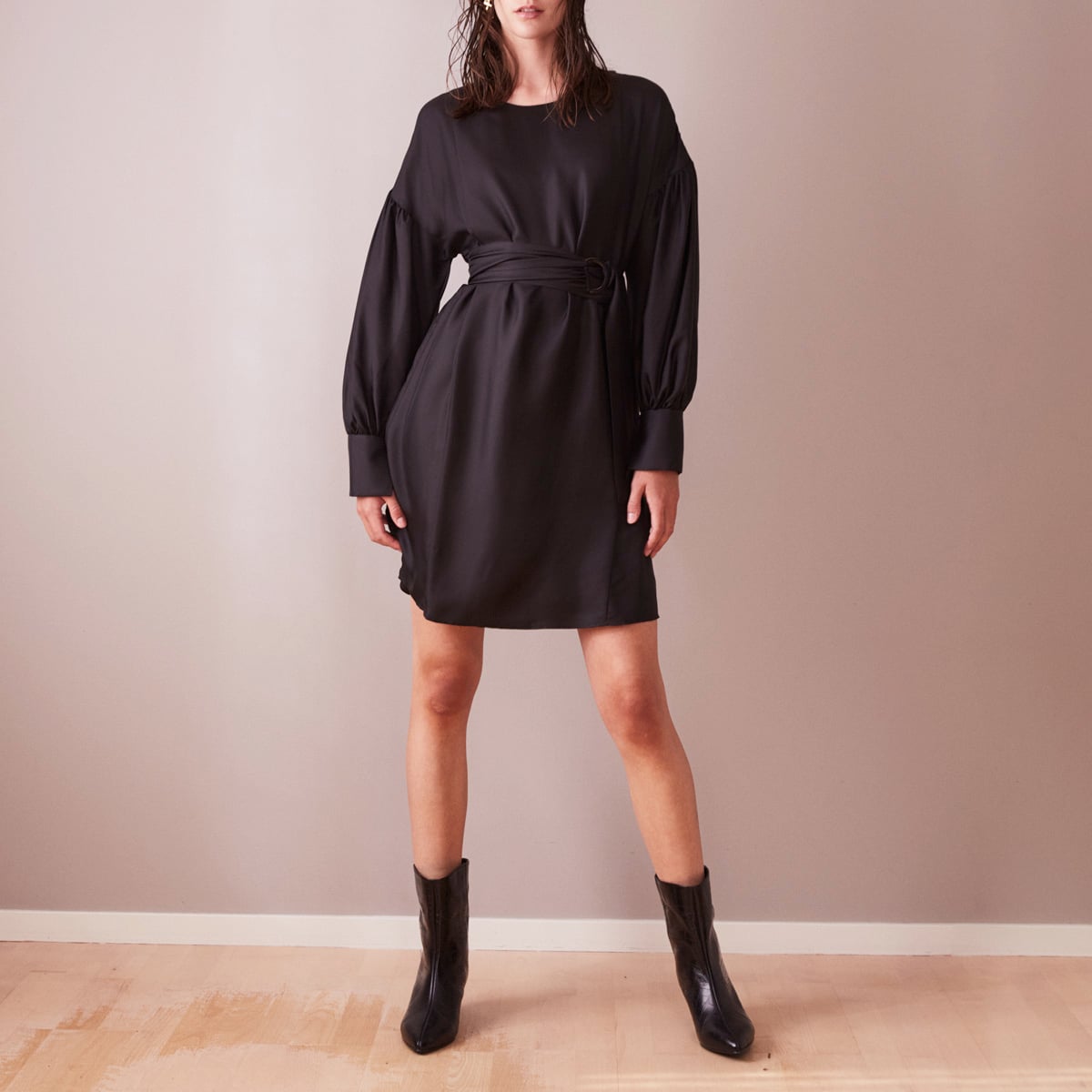 Black silk dress Sunday