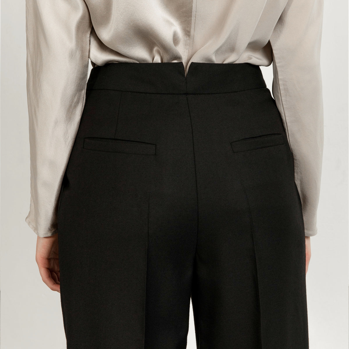 Swipe wide leg long wool pants