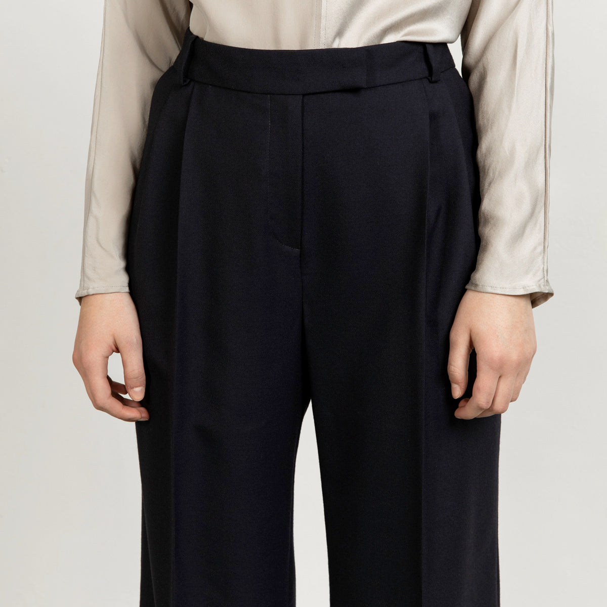 Swipe wide leg long wool pants