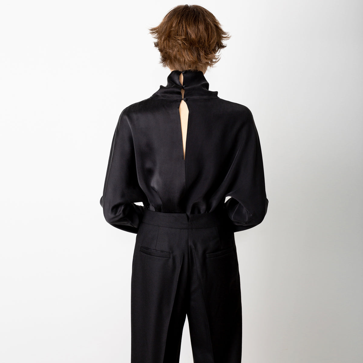 Swipe wide leg cropped wool pants