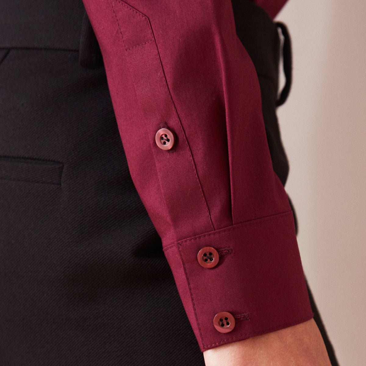 Poplin shirt in wine red
