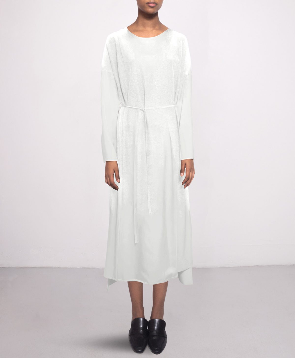 silk dress white