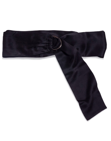 Long black silk belt by Studio Hejine