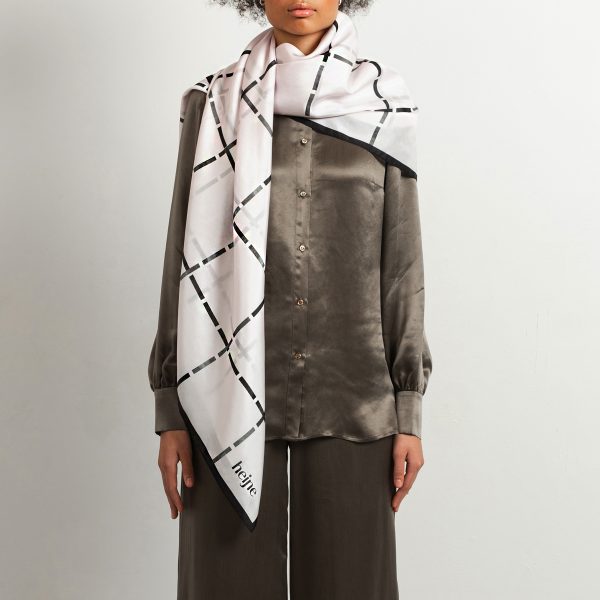 Silk scarf check pattern
