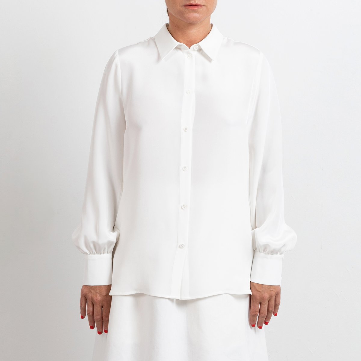 White shirt silk crepe