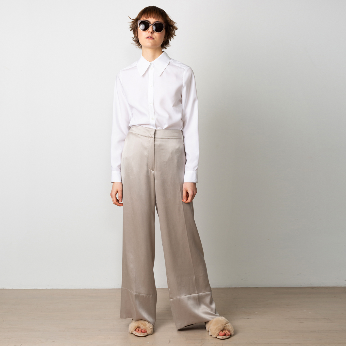 HEAVYWEIGHT SATIN STRAIGHT CUT PANTS ZW COLLECTION - Red | ZARA United  States